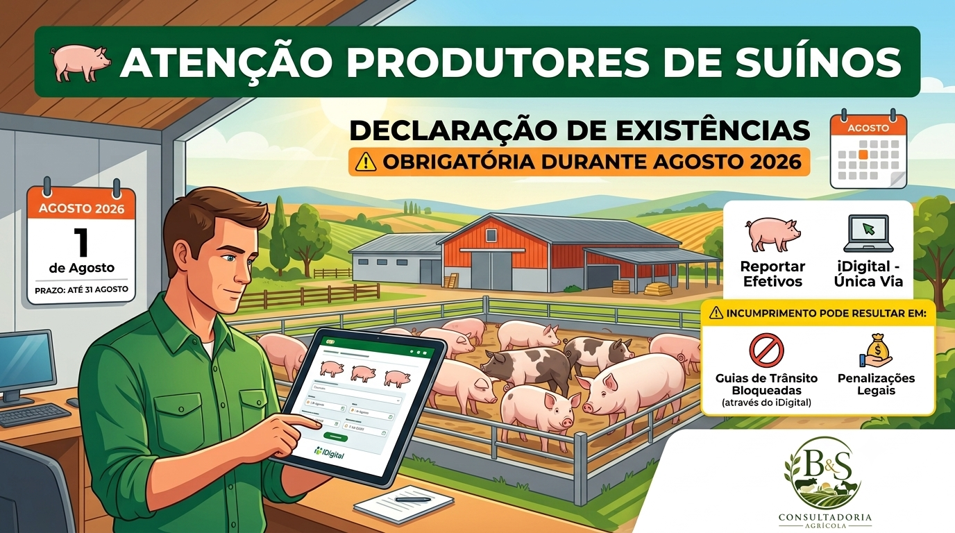 Declaração de existências - produtores de Suínos - 2026